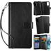 Case for Galaxy S20 FE Wallet Cover Card Holder 9-Slot 2-in-1 Women Girl Detachable Strap Hybrid Protective Slim Hard Shell Magnetic PU Leather Folio Pocket Flip Case Black