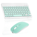 Rechargeable Bluetooth Keyboard and Mouse Combo Ultra Slim Full-Size Keyboard and Ergonomic Mouse for Motorola XOOM Media Edition MZ505 and All Bluetooth Enabled Mac/Tablet/iPad/PC/Laptop - Teal