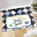 Best Dad Ever Door Mat Outdoor Christmas Welcome Mat Christmas Doormat Non Slip Washable Christmas Trees Rug Home Decor Front Door Mat Indoor Bath Kitchen Entryway(A017 S)