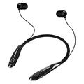 PRINxy Bluetooth Headset 2023 Upgraded Neckband Bluetooth Headphones Noise Cancelling Stereo Earphones with Mic Foldable Wireless Headphones for Sports Office Black