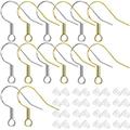 400Pcs Earring Hooks Kit Earring Making Kit with 100 Hypoallergenic Golden Earring Hooks 100 SilvEar Hooks 200 Earring Backs for DIY Earring Jewelry Making Repair