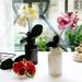 SPRING PARK 1Pc 4-Head Artificial Butterfly Orchid Artificial Flower Fake Flower Greenery Plant Decoration for Office Living Room Home Desk Photography Prop DÃ©cor