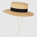 GUCCI Straw Boater Hat, Size M