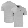 Men's Cutter & Buck Gray/White Las Vegas Raiders Helmet Forge Eco Double Stripe Stretch Recycled Polo