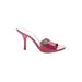 Rampage Mule/Clog: Slip On Stiletto Feminine Pink Print Shoes - Women's Size 6 1/2 - Open Toe