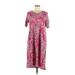 LOGO by Lori Goldstein Casual Dress: Pink Dresses - Women's Size Medium Petite