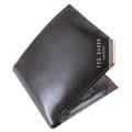 Ted Baker Kornerr Metal Corner Bifold Coin Mens Black Wallet 267037 Black