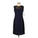 Teri Jon by Rickie Freeman Cocktail Dress - Sheath Crew Neck Sleeveless: Black Print Dresses - New - Women's Size 2