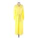 sita murt Casual Dress - Midi Collared Long sleeves: Yellow Solid Dresses - Women's Size 36