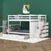 Harriet Bee Henig Full Over Full Bunk Bed w/ Trundle w/ Drawers in White | 65.5 H x 58.4 W x 96.9 D in | Wayfair 311BE0EBF4444A65A9A73794E5F47259