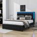 Ivy Bronx Jaydah Queen 1 Drawer Platform Bed w/ LED Lights & Night Lights Wood & /Upholstered/Metal | 45.7 H x 64.2 W x 82.7 D in | Wayfair