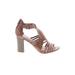 American Eagle Outfitters Heels: Brown Print Shoes - Women's Size 8 - Open Toe