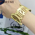 DOREMI-Bracelet de manchette large en acier inoxydable bracelets découpés manchette creuse
