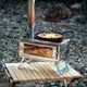 Poêle à bois de camping pliant portable poignées de pique-nique bois brûlant amovible extérieur