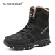 Brand Winter Men's Boots Thick Plush Warm Snow Boots Lace-UP Men Ankle Boots Outdoor Waterproof