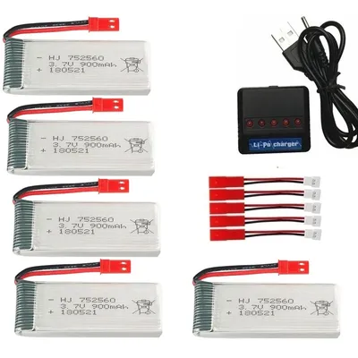JST 3,7 V 900 mah Akku + Ladegerät Für X5 X5C X5SC X5SW 8807 8807 W A6 A6W M68 Rc Drone Ersatzteile 3,7 V lipo Batterie