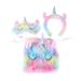 3 Pcs Household Items Adorable Dreamy Colorful Unicorn Shaped Plush Beam Bag Eye Mask Hair Band for Ladies Girls