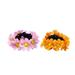 2pcs Simulation Daisy Flower Hair Ring Exquisite Cloth Ponytail Holder Hair Ropes for Woman (Pink and Yellow)