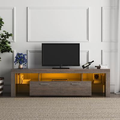 TV Cabinet with LED Light & Brightness Adjustments 4 Light Modes