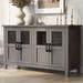 Retro Storage Cabinet Sideboard with Adjustable Shelf, Accent Cabinet with Metal Handles & 4 Doors, Buffet Cabinets for Hallway