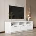 Modern Minimalist TV Cabinet Accommodates TVs up to 80" with 3 Open Storage Spaces & 3 Drawers, High-end TV Stand Media Console