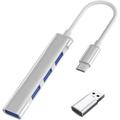 USB C 3.0 Hub 4 Port Type C to USB Hub Mini USB Splitter Ultra-Slim USB Data Hub Portable USB Port Expander for Most Computer MacBook HP XPS and More USB or Type C Device