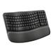 Logitech Wave Keys for Business Wireless Ergonomic Keyboard with Cushioned Palm Rest Secure Logi Bolt Technology Bluetooth Compatible with Windows/Mac/Chrome/Linux - Graphite