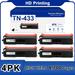 TN433 High Yield Black Cyan Magenta Yellow Toner Cartridge 4 Pack Replacement for Brother HL-L8260CDW MFC-L8610CDW Printer