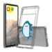 TalkingCase Hybrid Phone Cover Compatible for Google Pixel 6 Cute Baby Shark Print w/ Glass Screen Protector Acrylic Back Raised Edges Print in USA