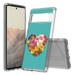TalkingCase Hybrid Phone Cover Compatible for Google Pixel 6 Pro Flower Heart Cyan Print Acrylic Back Raised Edges Print in USA