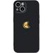 Compatible with iPhone Case Silicone Cute Couple Matching Cartoon Sun Moon Camera Lens Protection Soft Shockproof Cover Phone Case (Blackmoon iPhone 11)