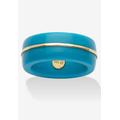 Women's 14K Turquoise Gold Ring Band by PalmBeach Jewelry in Turquoise (Size 10)