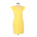 Ann Taylor Casual Dress - Sheath: Yellow Print Dresses - Women's Size 4