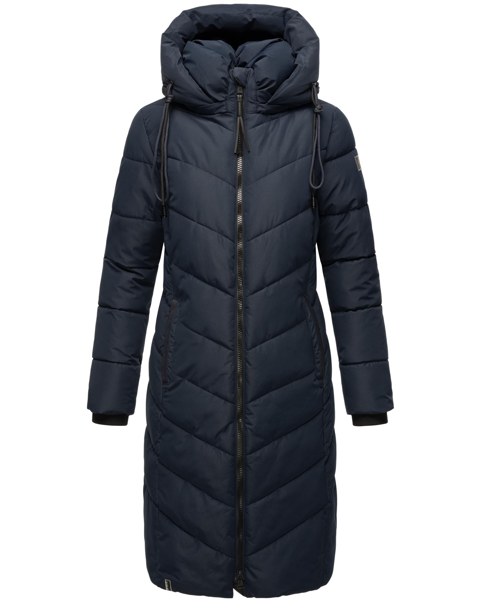 Steppmantel NAVAHOO "Sahnekatzii XIV", Damen, Gr. L (40), blau (navy), Oberstoff: 100% Polyester; Futter: 100% Polyester; Wattierung: 100% Polyester; Ärmelfutter: 100% Polyester, figurumspielend ca. Mitte Knie, hoch geschlossener Ausschnitt, Ärmel...