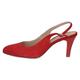 Caprice Damen Slingpumps aus Leder Elegant, Rot (Red Suede), 36