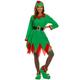 Higen Elf Costume for Women Deluxe Full 5 Pcs Set Christmas Elven Green Suit Adult Fun Outfit Holiday Xmas Party Cosplay, Green, Medium