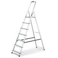 Drabest Aluminum 7-Step Household Ladder 125 KG Capacity - Step Ladder with Safety Rail & Work Ladder Platform – Ladders Multi Purpose – Step Ladders 7 Step – 50 x 215 x 12 cm
