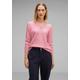V-Ausschnitt-Pullover STREET ONE Gr. 44, rosa (soft legend rose) Damen Pullover V-Pullover in Melange Optik