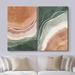 IDEA4WALL Green & Brown Watercolor Color Waves Abstract Shapes Modern Chic On Canvas 2 Pieces Print Canvas in White | 36 H x 48 W x 1.5 D in | Wayfair