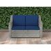 Winston Porter Mercile 50" Wide Loveseat w/ Cushions Wicker/Rattan/Metal/Rust - Resistant Metal in Blue | 33.46 H x 50 W x 32.68 D in | Outdoor Furniture | Wayfair