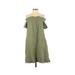 Amadi Casual Dress - Mini Open Neckline Short sleeves: Green Print Dresses - Women's Size X-Small