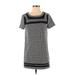 Anthropologie Casual Dress - Mini Scoop Neck Short sleeves: Black Polka Dots Dresses - Women's Size Small