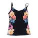 Calvin Klein Swimsuit Top Black Floral Scoop Neck Swimwear - Women's Size X-Small