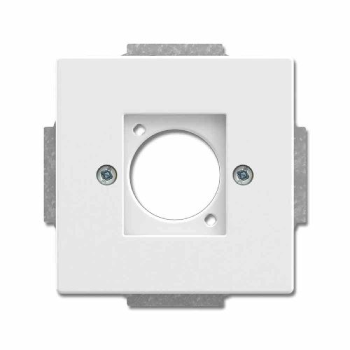 Busch-Jaeger future linear Zentralplatte, Mikrofon/Lausprecher, studioweiß, glänzend, Befestigung mit Schraube, ohne Beschriftungsfeld Image