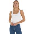 Calvin Klein Jeans Damen Tank Top Institutional Strappy Top aus Baumwolle, Weiß (Bright White), S