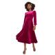 Joe Browns Damen Puff Sleeve Full Skirt Velvet Midi Dress Lässiges Abendkleid, Magenta, 38