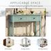 Retro Blue Console Table Wood Sofa Table Entryway Table w/ 2 Drawers