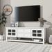 White TV Stand for TVs up to 60'', TV Console Media Cabinet with Storage Shelves, Entertainment Center for Livingroom