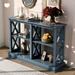 Rustic Console Table Side Table with 3-Tier Open Storage Shelves and X Legs,Wood Narrow Sofa Table for Living Room Hallway
