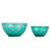 STP Goods French Lily Emerald Glass Salad Bowls Set of 2